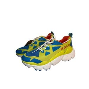 HOLO Footwear Nephelae Womens 9.5 Yellow Blue Sustainable Sneakers HW511017 NEW‎